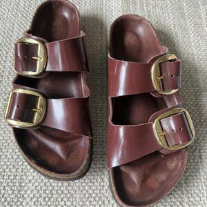 Birkenstock Arizona Big Buckle Natural Leather Patent High Shine Chocolate - 38